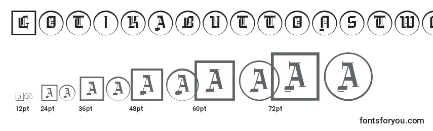 Größen der Schriftart Gotikabuttonstwo