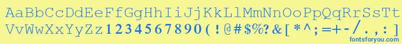 RodTransparent Font – Blue Fonts on Yellow Background