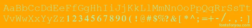 RodTransparent Font – Green Fonts on Orange Background
