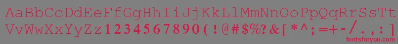 RodTransparent Font – Red Fonts on Gray Background