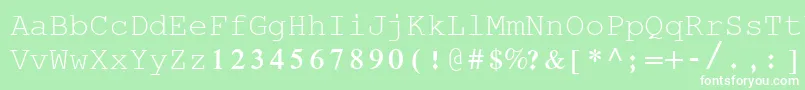 RodTransparent Font – White Fonts on Green Background