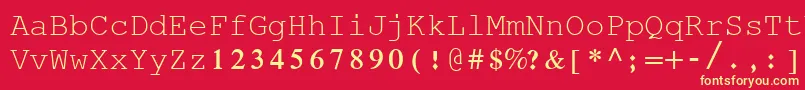 RodTransparent Font – Yellow Fonts on Red Background