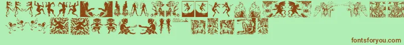 Devils Font – Brown Fonts on Green Background