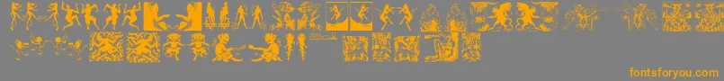 Devils Font – Orange Fonts on Gray Background