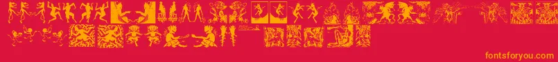 Police Devils – polices orange sur fond rouge