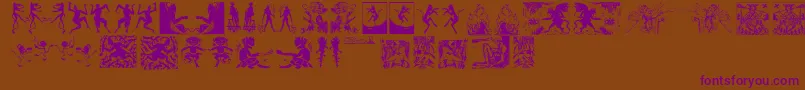 Devils Font – Purple Fonts on Brown Background