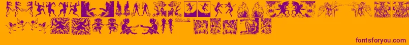 Devils Font – Purple Fonts on Orange Background