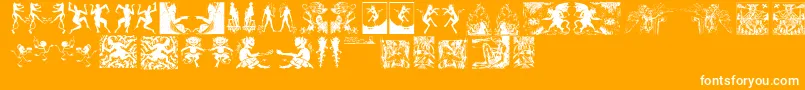 フォントDevils – オレンジの背景に白い文字