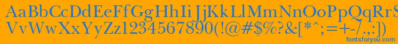 フォントPasmapla – オレンジの背景に青い文字