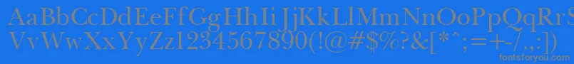 フォントPasmapla – 青い背景に灰色の文字