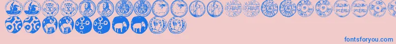 NumismaticBatsTfb Font – Blue Fonts on Pink Background