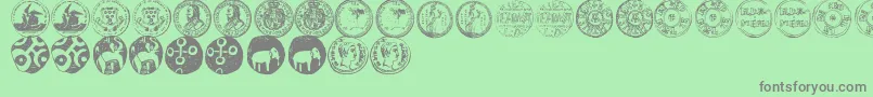 fuente NumismaticBatsTfb – Fuentes Grises Sobre Fondo Verde