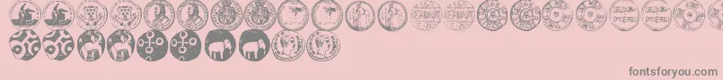 Fonte NumismaticBatsTfb – fontes cinzas em um fundo rosa