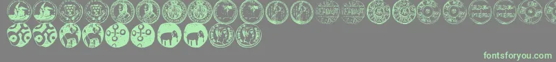 fuente NumismaticBatsTfb – Fuentes Verdes Sobre Fondo Gris