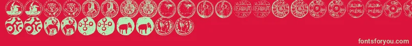 NumismaticBatsTfb Font – Green Fonts on Red Background