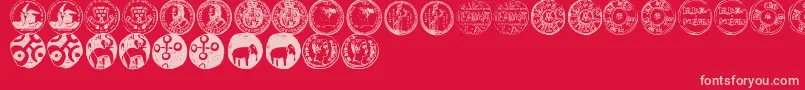 NumismaticBatsTfb Font – Pink Fonts on Red Background