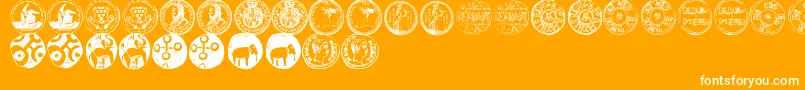 NumismaticBatsTfb Font – White Fonts on Orange Background