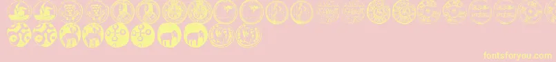 NumismaticBatsTfb Font – Yellow Fonts on Pink Background