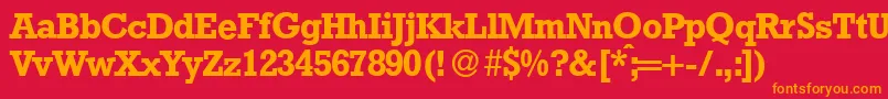 フォントRambaultBold – 赤い背景にオレンジの文字