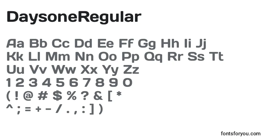 A fonte DaysoneRegular – alfabeto, números, caracteres especiais