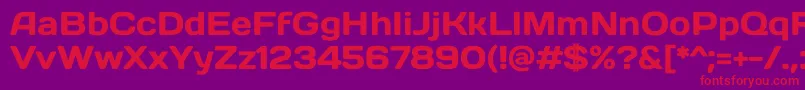 フォントDaysoneRegular – 紫の背景に赤い文字