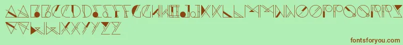 フォントAesthetika – 緑の背景に茶色のフォント