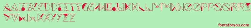 Czcionka Aesthetika – czerwone czcionki na zielonym tle