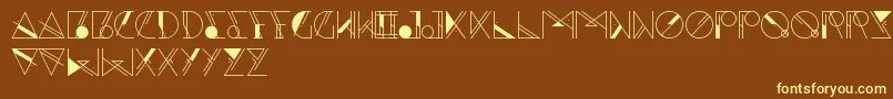 Aesthetika-fontti – keltaiset fontit ruskealla taustalla