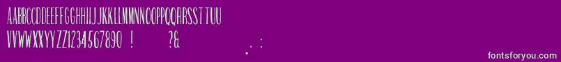 フォントStempaniniFreeForPersonalUseOnly – 紫の背景に緑のフォント