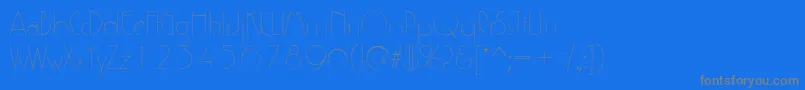 P700DecoRegular-Schriftart – Graue Schriften auf blauem Hintergrund