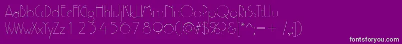 P700DecoRegular Font – Green Fonts on Purple Background