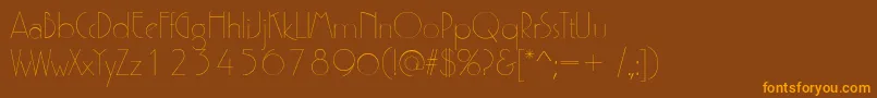 P700DecoRegular Font – Orange Fonts on Brown Background