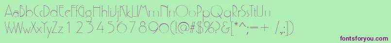 P700DecoRegular Font – Purple Fonts on Green Background