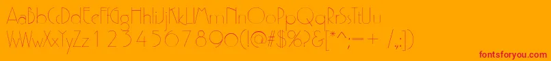P700DecoRegular Font – Red Fonts on Orange Background