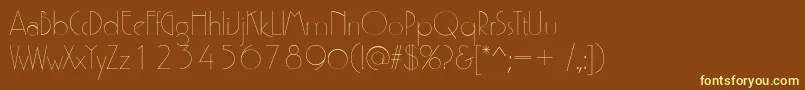 P700DecoRegular Font – Yellow Fonts on Brown Background