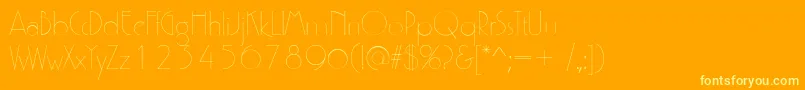 P700DecoRegular Font – Yellow Fonts on Orange Background