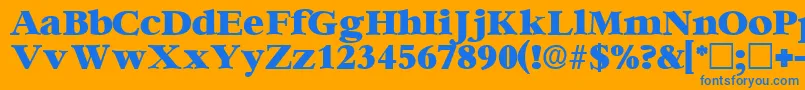 IngenuedisplaysskRegular-Schriftart – Blaue Schriften auf orangefarbenem Hintergrund