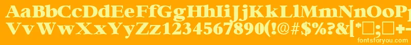 IngenuedisplaysskRegular-Schriftart – Gelbe Schriften auf orangefarbenem Hintergrund