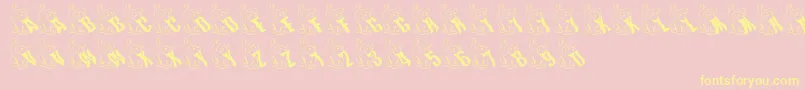 Franzi-Schriftart – Gelbe Schriften auf rosa Hintergrund