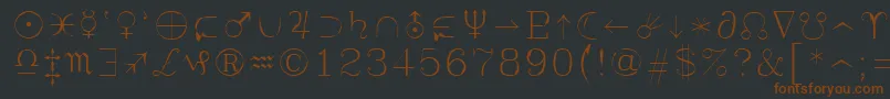 Syastro Font – Brown Fonts on Black Background