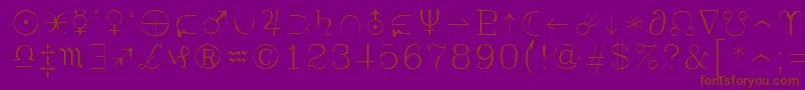Syastro-Schriftart – Braune Schriften auf violettem Hintergrund