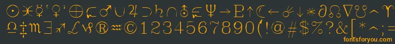 フォントSyastro – 黒い背景にオレンジの文字