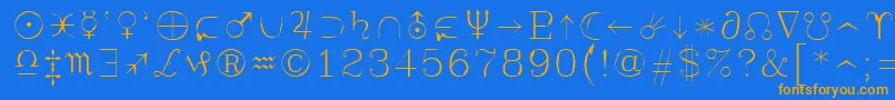 Syastro Font – Orange Fonts on Blue Background