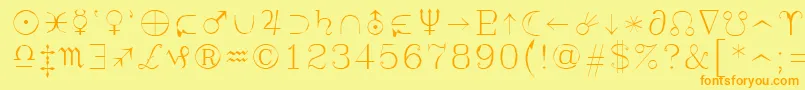 Syastro Font – Orange Fonts on Yellow Background