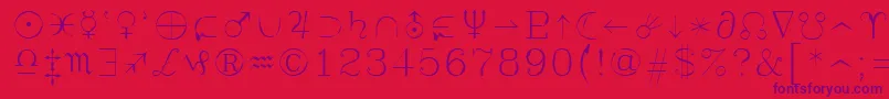 Syastro Font – Purple Fonts on Red Background