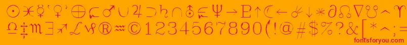 Syastro Font – Red Fonts on Orange Background
