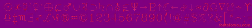 Syastro Font – Red Fonts on Purple Background