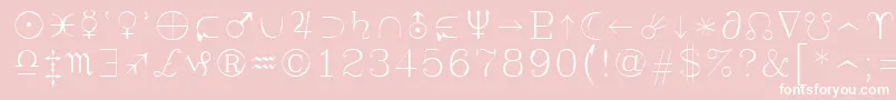 フォントSyastro – ピンクの背景に白い文字