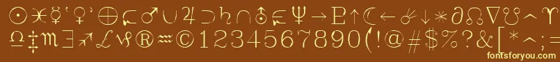 Syastro Font – Yellow Fonts on Brown Background