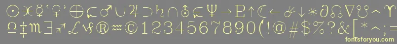 フォントSyastro – 黄色のフォント、灰色の背景